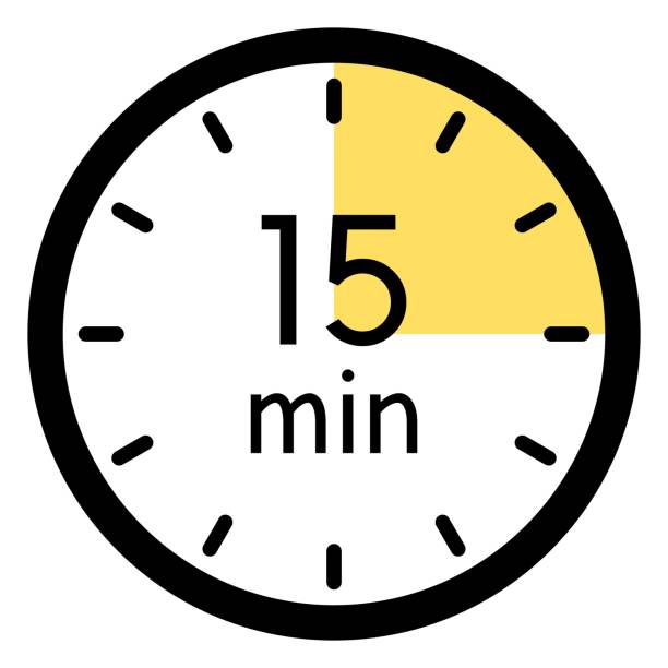 Clock showing 15 minutes